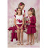 Conjunto 3 piezas Jacquard color rosa con lazos