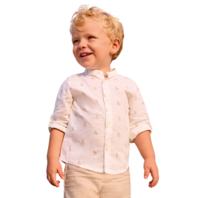 Camisa  lino cuello mao