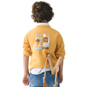 Sudadera sin capucha color naranja