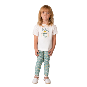 Conjunto niña con legging estampado y camiseta