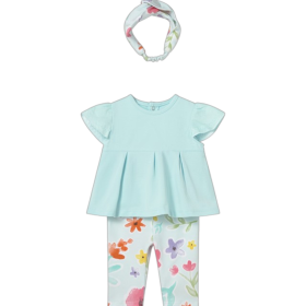 Conjunto 3 piezas con leggings, camiseta y banda