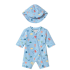 Pelele baño con gorro protección solar recién nacido