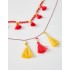Collar con Borlas Rojas y Mostazas