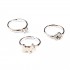 Set de 3 anillos metálicos dorados