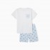 Pijama Corto con Estampado de Barcos