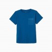 Camiseta color Azul con Bolsillo