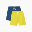 Pack de 2 Shorts colores Azul y Amarillo