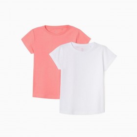 Pack 2 Camisetas manga corta Rosa y Blanco