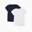 Pack 2 Camisetas manga corta Azul/Blanco