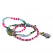 Pulsera triple con abalorios