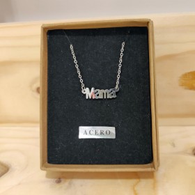 Colgante de acero para Mamá en caja