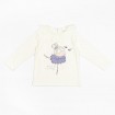 Camiseta algodón para bebé estampado volante y bailarina