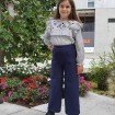 Pantalón Ancho en Azul Marino para Niña