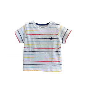 Camiseta rayas+velero de bebé niño
