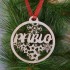 Bola Personalizada Navidad Madera Copo y Estrellas