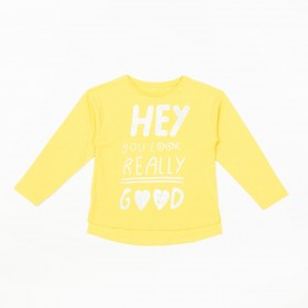 Camiseta algodón color amarillo Hey