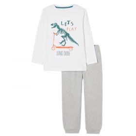 Pijama largo algodón para niño motivo Dinosaurio