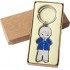 Llavero metálico niño comunión chaqueta azul caja kraft