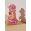 Gorro para Bebé Niña en Rosa y Blanco