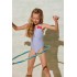 Bañador para Niña de rayas en Azul y Blanco