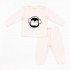 Pijama polar para bebé color rosa claro con pingüino