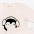 Pijama polar para bebé color rosa claro con pingüino