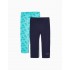 Pack 2 Leggings para niña en Azul