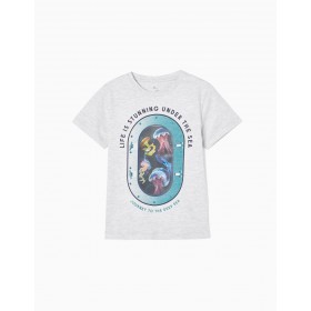 Camiseta Gris Niño Medusas Efecto Lenticular