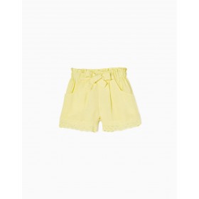 Pantalón corto Lino en color amarillo