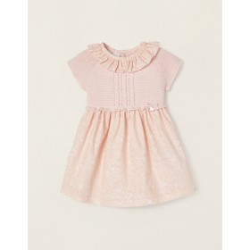 Vestido con parte superior de punto en Rosa para Recién