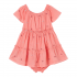Vestido Bebé colro coral con flores bordadas