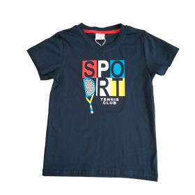 Camiseta algodón para niño Azul Marino Tennis Club