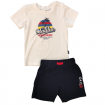 Conjunto Bebé Niño Camiseta y Pantalón Blanco y Azul Marino