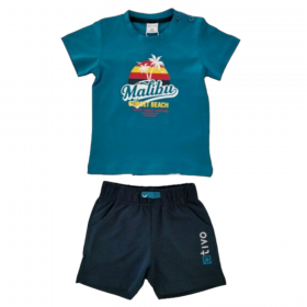 Conjunto Bebé Niño Camiseta y Pantalón Color Azul