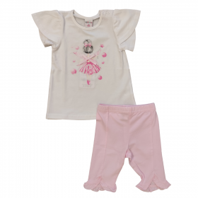 Conjunto Bebé Legging y Camiseta color rosa claro