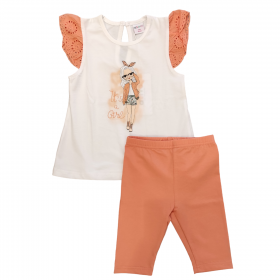 Conjunto Bebé Legging y Camiseta colección Floral Coral