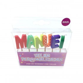 Velas de Cumpleaños Personalizadas con Nombre Manuel