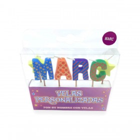 Velas para Tartas de Cumpleaños con el nombre de Marc