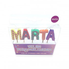 Velas Personalizadas para Tartas de Cumpleaños con el nombre de Marta