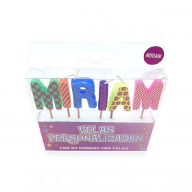 Velas Personalizadas para Tartas de Cumpleaños con el nombre de Miriam