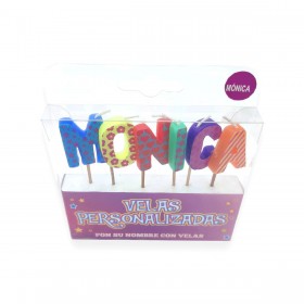 Velas para Tarta de Cumpleaños con el nombre de Mónica