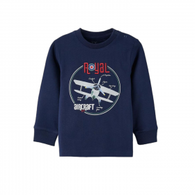 Camiseta Bebé Azul Marino con Aviones