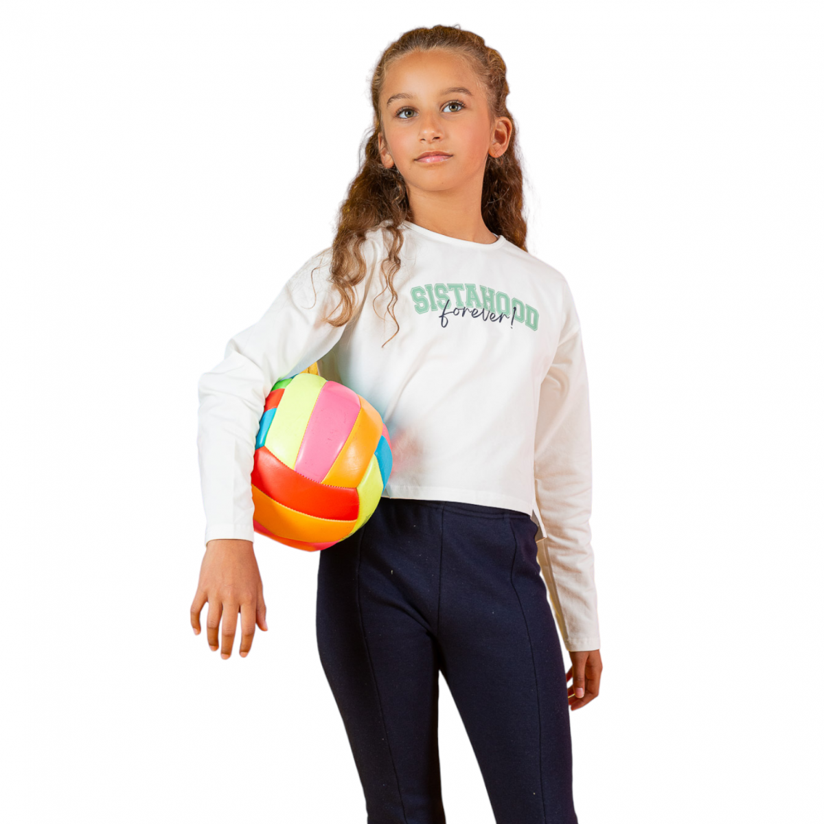 Camiseta "sistahood forever" en color Crudo para Niña