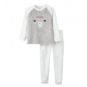 Pijama Polar para Niña con Motivo de Llama