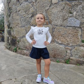 Conjunto de Short y Camiseta " Chey Girl " en Marino para Niña